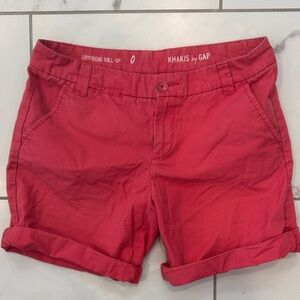 GAP Women's Vibrant Red Roll-Up Shorts